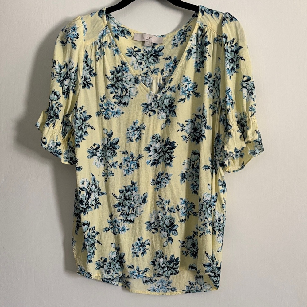 Yellow & Blue Floral Loft Blouse
